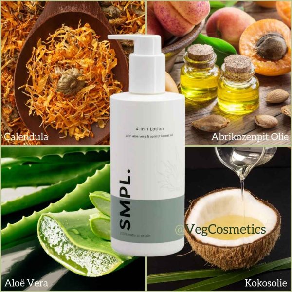 SMPL 4 in 1 Lotion met belangrijkste ingrediënten