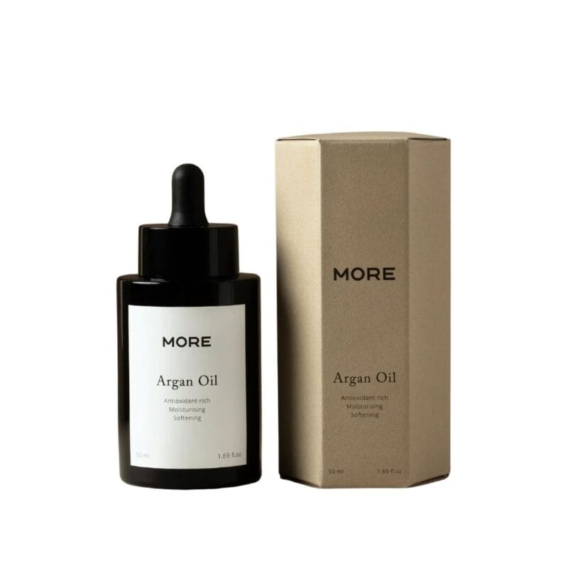 MORE Biologische Arganolie, koudgeperst 50 ml verpakt in donker glazen fles