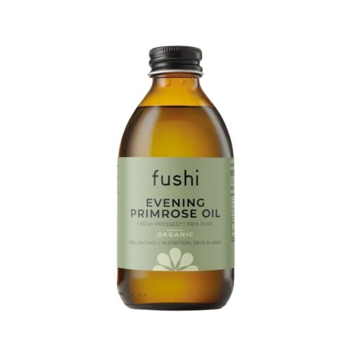 fushi evening primrose oil, biologische en koudgeperste teunisbloemolie voor uitwendig en inwendig gebruik