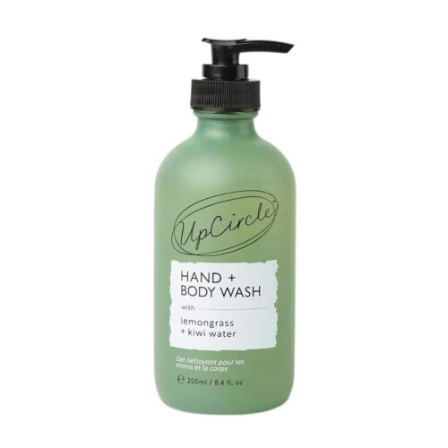 UpCircle Hand & Body Wash natuurlijke vegan douchegel met kiwiwater in glazen fles