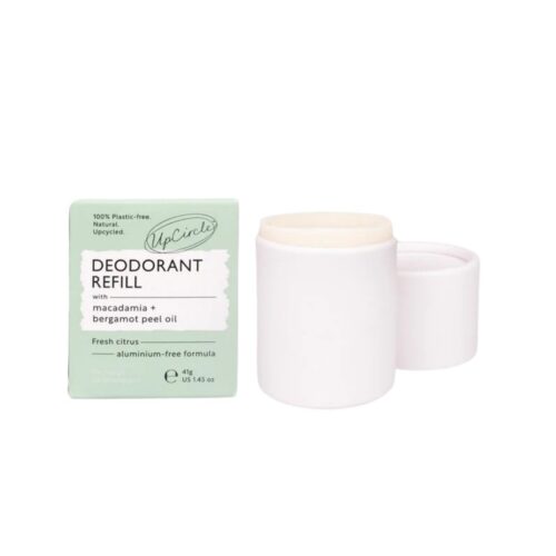 UpCircle Deodorant Refill plasticvrije navulling zonder baking soda, natuurlijke deodorant voor gevoelige huid in kartonnen verpakking