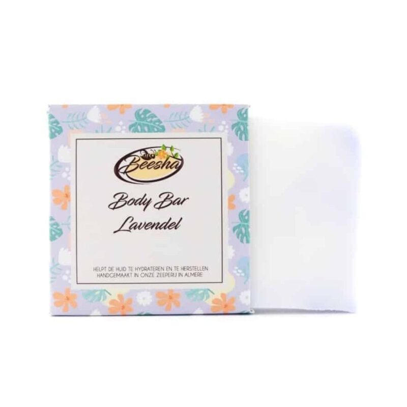 Beesha Body Bar Lavendel, een duurzame body bar volledig plasticvrij