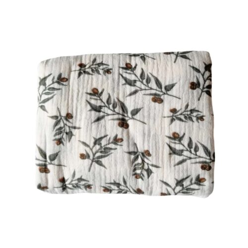 Rammelaartje Hydrofiele Inbakerdoek XL Bloemen in 100% katoen, groot formaat 130 x 110 cm, zachte bloemenprint voor baby's vanaf de geboorte