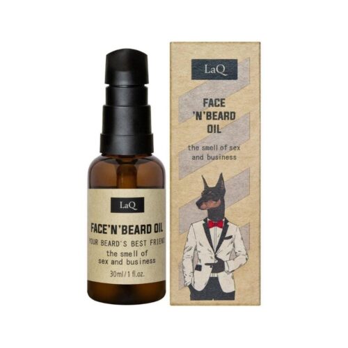 LaQ Doberman Face ‘n’ Beard Oil, een effectieve natuurlijke baardolie tegen jeuk en droogheid met een kruidige geur