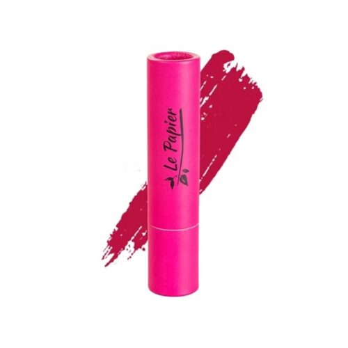 Beauty Made Easy Le Papier lipstick in de kleur Petal Glans 06: een frisse roodroze vegan lippenstift