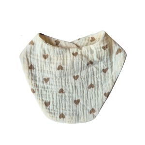 Hydrofiele Slab Hartjes met verstelbare drukknoopjes, beige, bruine hartjes