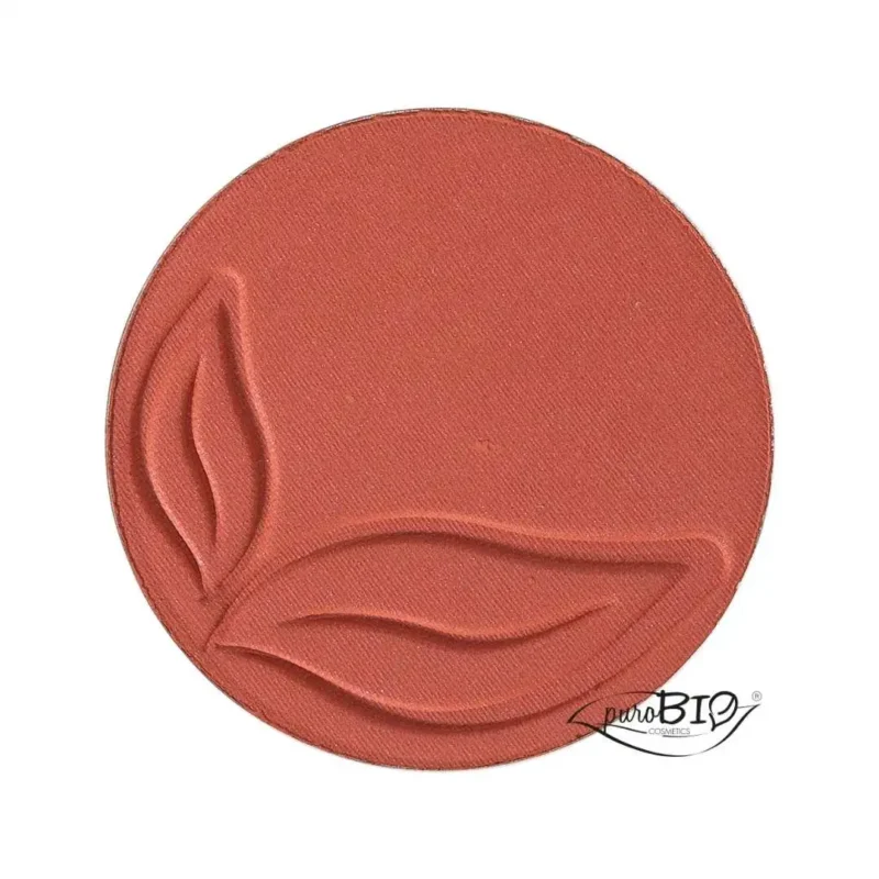 PuroBIO Blush Brick Mat 5,2 g, vegan matte blush met natuurlijke pigmenten en sheaboter, biologisch gecertificeerd en navulbaar