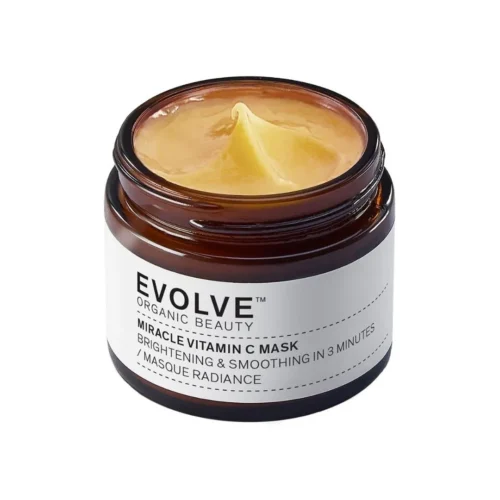Evolve Miracle Vitamin C Mask natuurlijk vitamine C gezichtsmasker met AHA-fruitzuren in glazen pot, vegan enzymmasker voor stralende huid