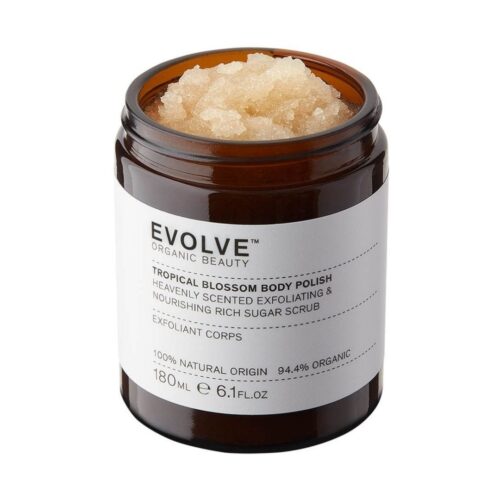 Evolve bodyscrub zonder microplastics en zonder parfum in glazen pot