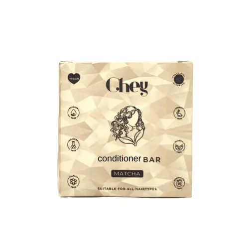 Chey Haircare Conditioner Bar Matcha 60 gram, plasticvrije haarverzorging met matcha, cacaoboter en sheaboter voor glanzend en gevoed haar