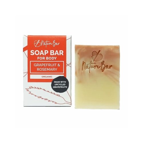Nature Bar Grapefruit en Rosemary Zeep handgemaakt natuurlijk en vegan zeepblok met roze klei van 100 gram