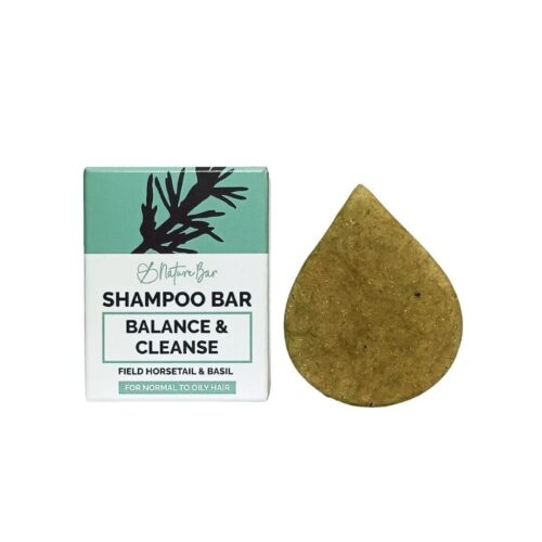 Nature Bar Shampoo Bar Balans en Diepe reiniging vegan en sulfaatvrije shampoo met heermoes basilicum en citroen van 65 gram