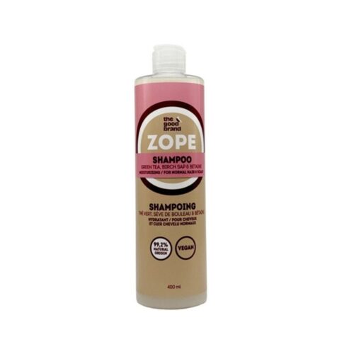 The Good Brand Zope Shampoo Groene Thee en Berkensap 400 ml fles voor normaal haar.