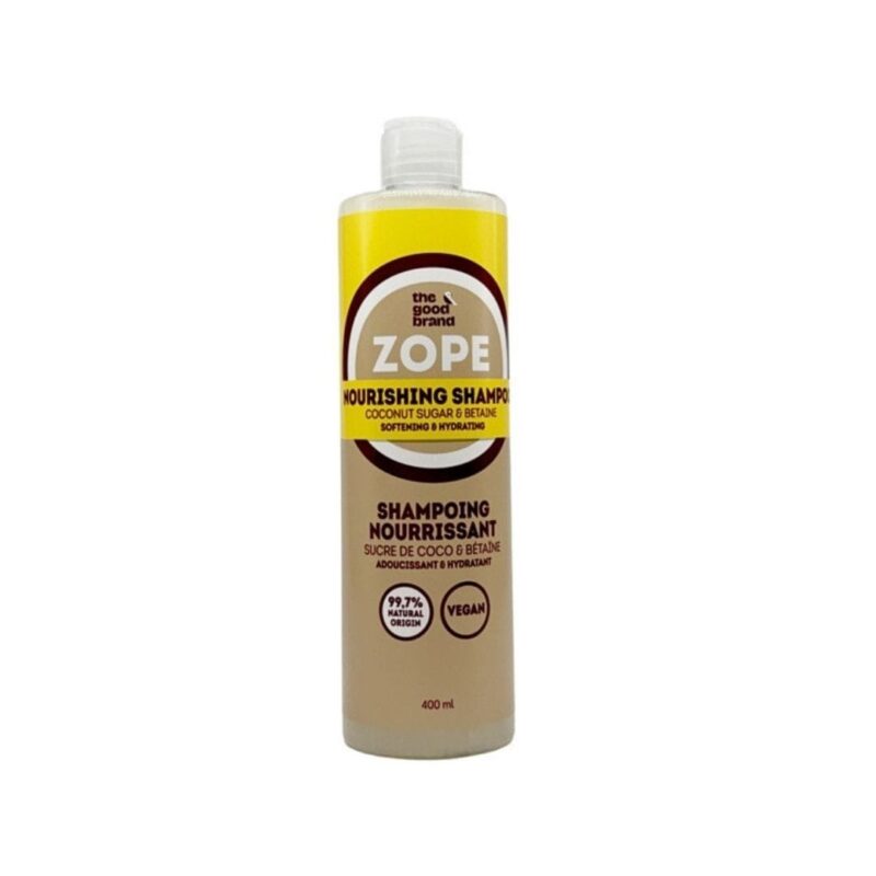The Good Brand Zope Shampoo Kokos en Lijnzaad 400 ml fles voor droog en beschadigd haar.